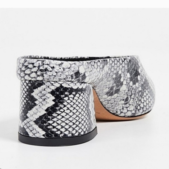 Vince Ralston Sahara Snake Print Leather Slip On Mule Women's Size 8 Block Heel - Picture 3 of 12